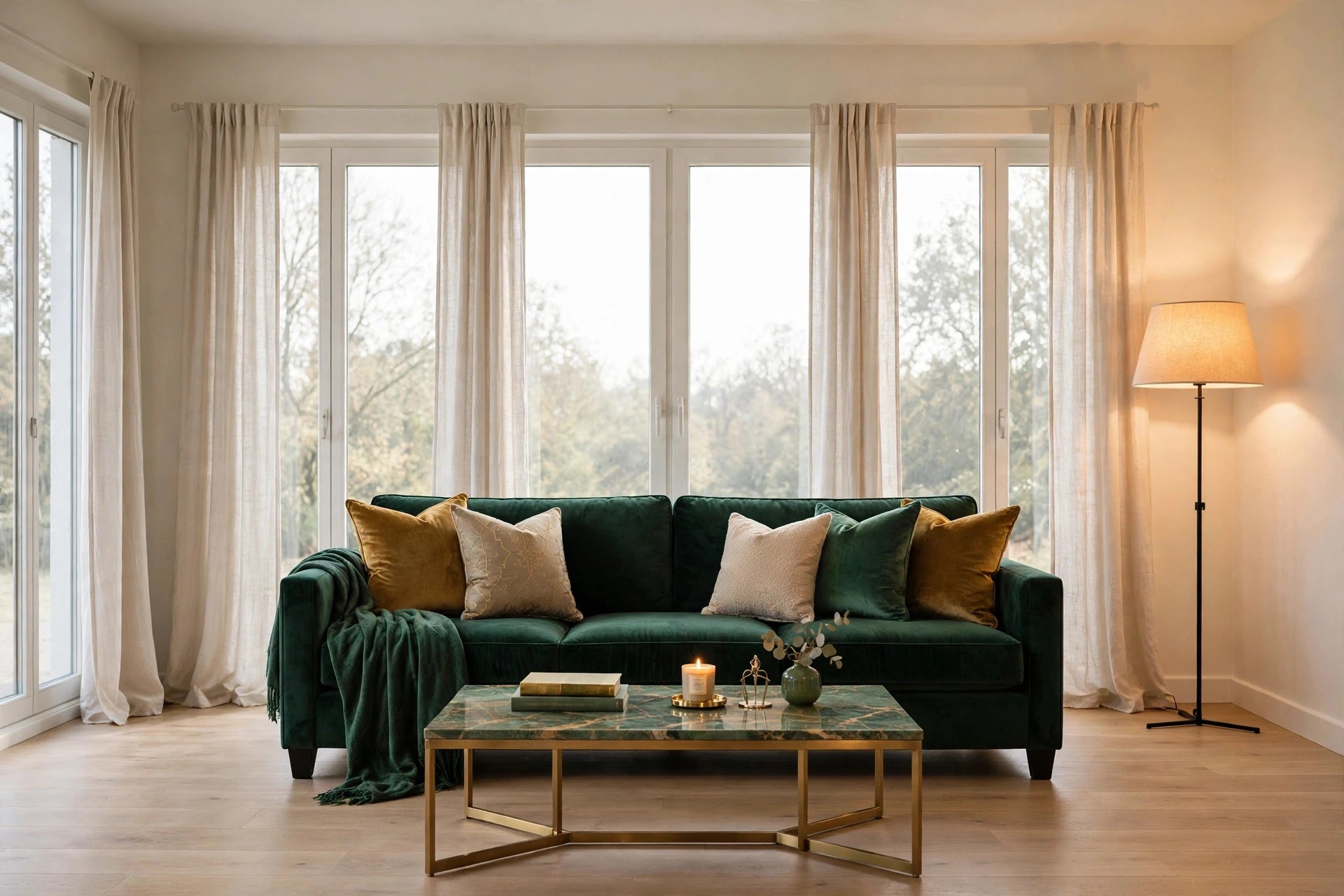 Same living room with stunning furniture after R N Furniture Work's makeover